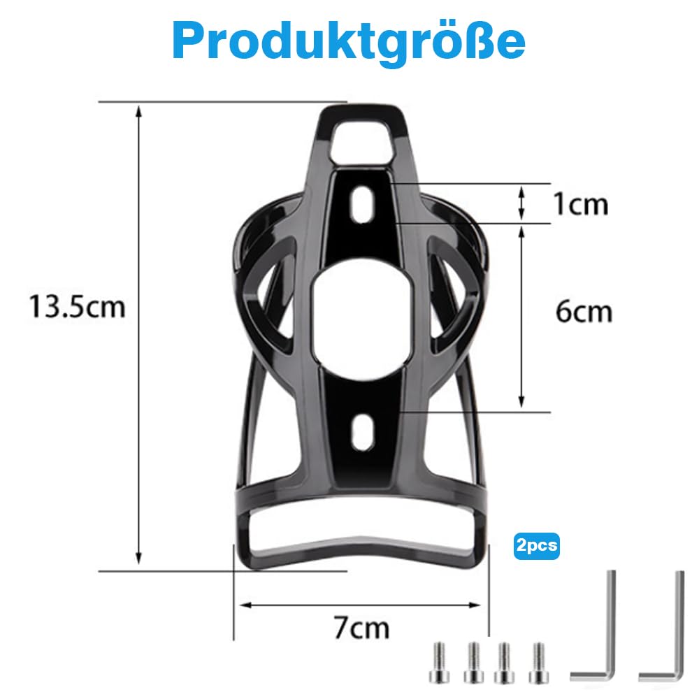 Uchwyt na butelkę rowerowy, 2 sztuki, wytrzymały, ultralekki uchwyt na butelkę z wodą, do rowerów górskich MTB, wyścigowych, górskich (czarno-niebieski) | Ultralekki uchwyt na bidon akcesoria do roweru wyścigowego Gravel Bike Mountain Bike