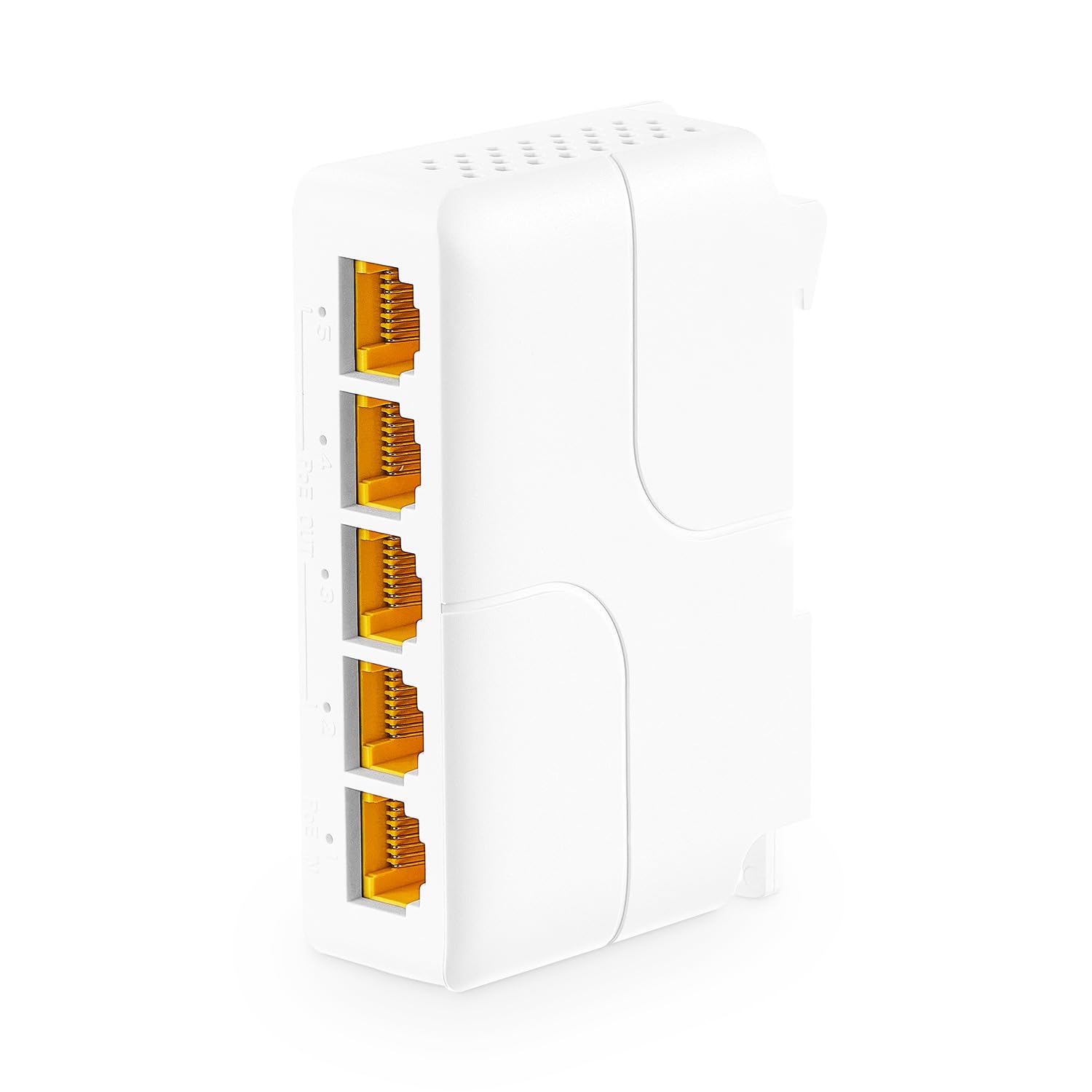 MokerLink Extender Gigabit PoE a 5 porte, IEEE 802.3 af/at/bt 90 W, ripetitore 10/100/1000 Mbps, 1 ingresso 4, montaggio a parete e su guida DIN