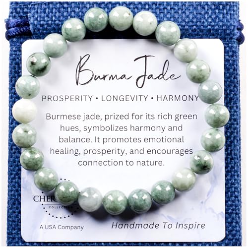 Cherry Tree Collection Burma Jade Bracelet 8mm Beaded Bracelet M