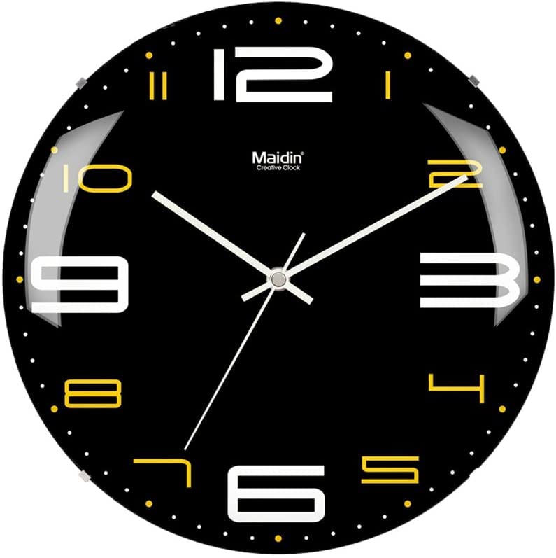 Horloge murale silencieuse de salon bureau et étude en verre diamètre 20-28cm