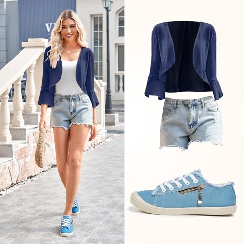 Women's Canvas Sneakers with Arch Support, Side Zipper Detail, Black and White, Distressed Style2