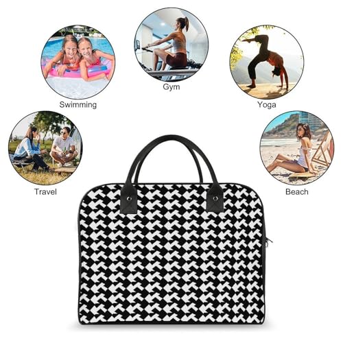 Maletín negro estilo pata de gallo para laptop miniatura 4