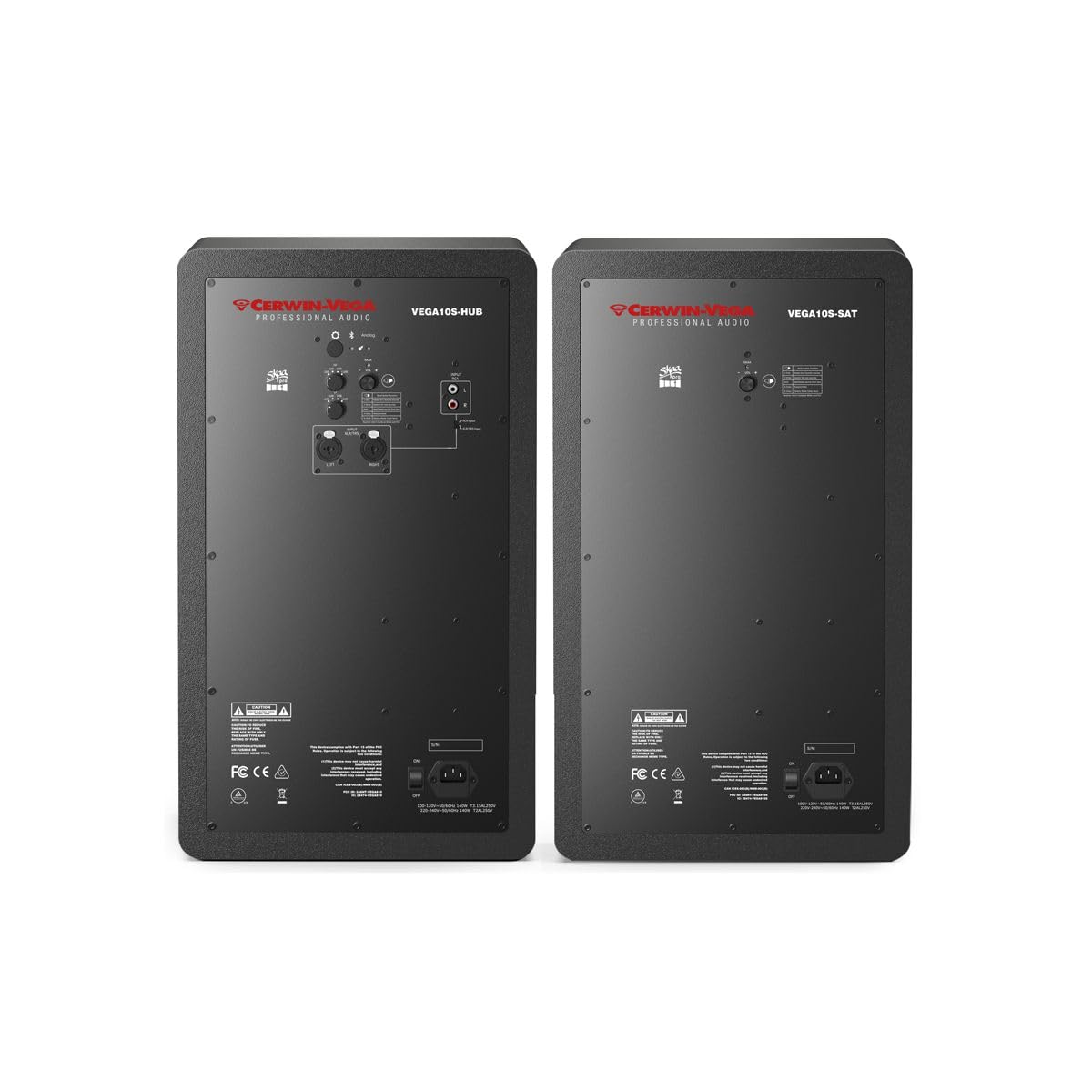 CERWIN-VEGA! VEGA10SB-PR 10 inch 280 Watts 3-Way Studio Monitors Full Range Active Powered Black (VEGA10SB-PR)