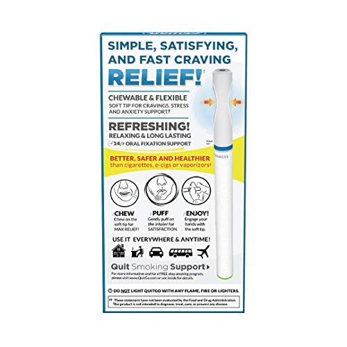 stop smoking smokeless inhaler with soft tip chewable mouth grip for maximum relief oral fixation support clinically studied oxygen inhaler quit smoking aid oxygen inhaler 1 pack