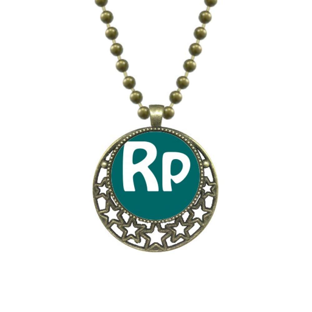Indonesia Currency Symbol Rupiah Pendant Star Necklace Moon Chain Jewelry