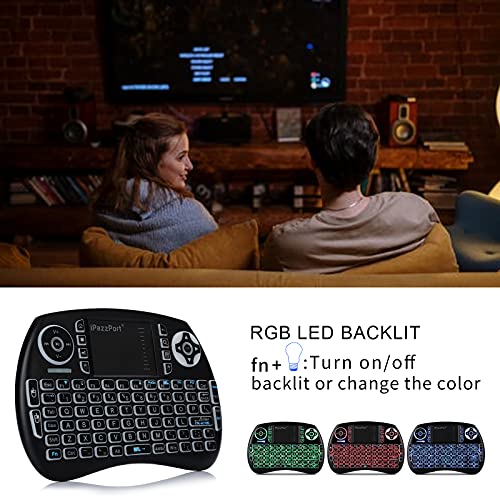 Ipazzport (Newest Upgrade) Mini Bluetooth Keyboard With Touchpad (Handheld Keyboard), Backlit Mini Wireless Keyboard With 2.4G Usb Dongle For Google/Android Tv Box/Firestick/Laptop/Pc Kp-21Sm #TOP2