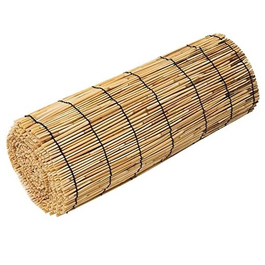 26.7ft x 1.6ft Natural Reed Fence- Eco-Friendly Reed Fencing Roll Window Blind Privacy Reed Screen Curtain Sunshade Decoration for Home Balcony Backyard Patio Garden(2 Rolls Rolled Together)