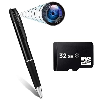 TP_Plus Camera 4K Full Hd 1080P Video and Audio Recorder, 32Gb Memory Card (Included) Hd Video Recording 90 Minutes, USB Pen Camera Portable - V9 Black Indoor (Pen Camera 32Gb)