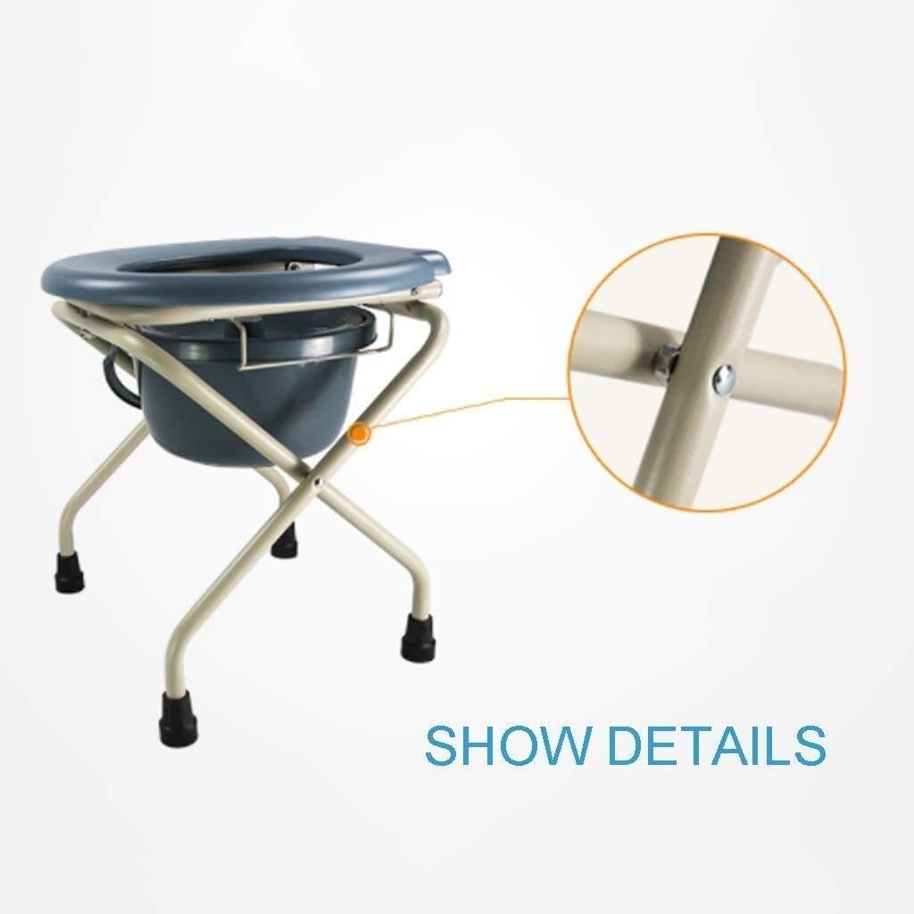 Portable Bedside Commode, Shower Chair, Shower Stool, Toilet Bathtub, Folding Commode with Toilet