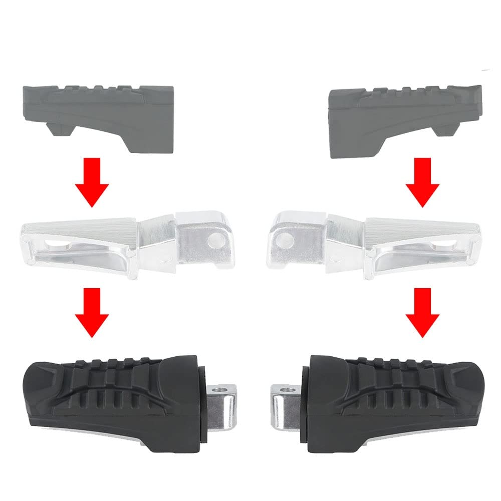 Moto Pedane Per Per BMW R1200GS LC Per ADV S1000XR R 1200 GS Poggiapiedi passeggero posteriore Pedane Pedane in alluminio Staffa Copertura in gomma Pedane Pedali (Color : 2)