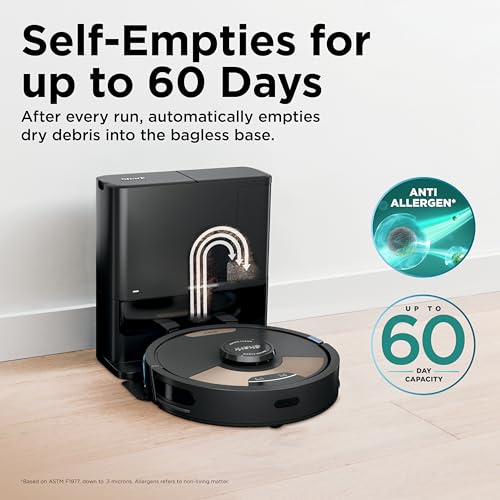 Image of Shark Matrix Plus 2in1 Robot Vacuum & Mop with Sonic Mopping, Matrix Clean, Home Mapping, HEPA Bagless Self Empty Base, CleanEdge, for Pet Hair, WiFi, Compatible with Alexa, Black /Gold (AV2613WA)