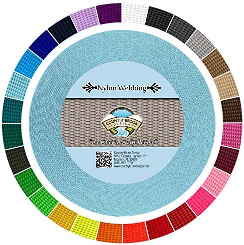Country Brook Design - 1 Inch Heavy Duty 100% Real Nylon Webbing - 30+ Vibrant Colors