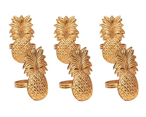 Alpha Living Home Gold Napkin Rings Set of 6 for Harvest Napkin Rings