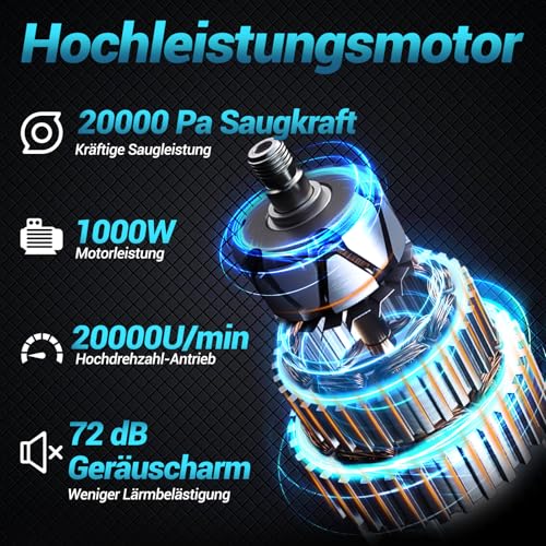 LDHTHOPI Akku Staubsauger für Makita 18V,20000 Pa Starke Saugleistung,1,28 kg Leichter Staubsauger mit HEPA-Filter,5in1 Handstaubsauger mit LED-Licht Für Teppich, Hartboden, Möbel, Auto (Ohne Akku)