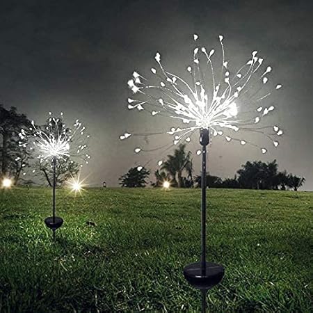 Marrone Solar Firework Light, Outdoor Solar Garden Decorative Lights Wires String DIY Landscape Light for Walkway Pathway Backyard Christmas Decoration Parties (Warm White)