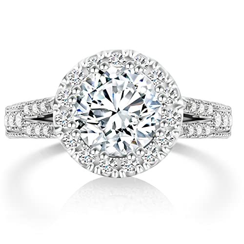 2 Carat Moissanite Rings for Women Solitaire Promise Engagement Ring 925 Sterling Silver Lab Grown Moissanites for Mom/Mother Chiristmas Gift3