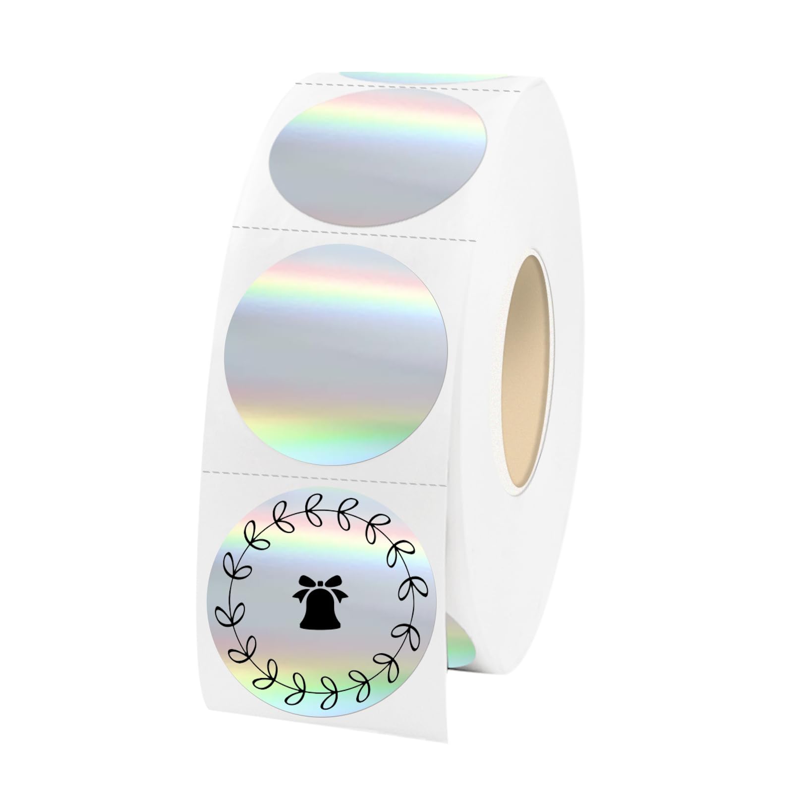 2,5 cm holograficzne naklejki termiczne, niebieskie, do drukowania, tęczowy brokat, naklejki termiczne do pakowania prezentów, samoprzylepne imię, metka cenowa, DIY, niestandardowy projekt