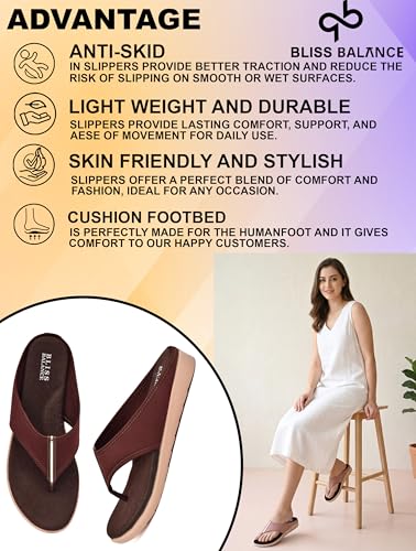 Image of Extra Soft Diabetic & Orthopedic Highcushioned Doctor Slippers|Flip-Flops Lightweight & Breathable Chappals|Comfortable Memory Foam Casual & Stylish for Women'sBB944