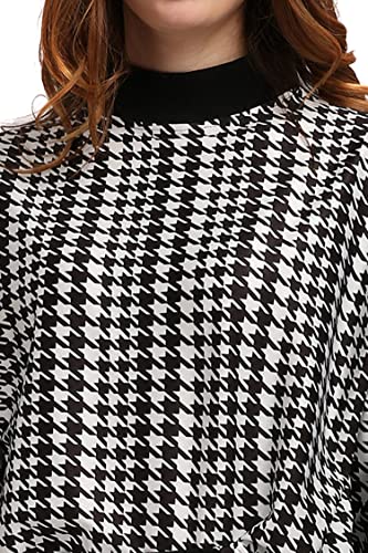 Image of PURVAJA Women's Midi Dress (Maxi-020-Broken Checks-M Black M)