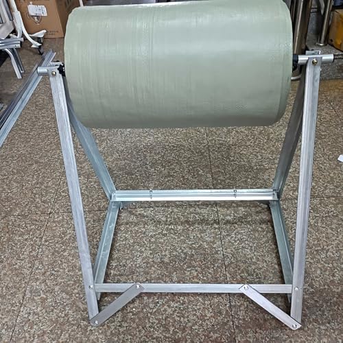 Supporto per dispenser di pluriball resistente, supporto regolabile in larghezza per rotolo di pellicola estensibile, capacità 250 kg, telaio in acciaio zincato per imballaggi industriali e stoccaggio