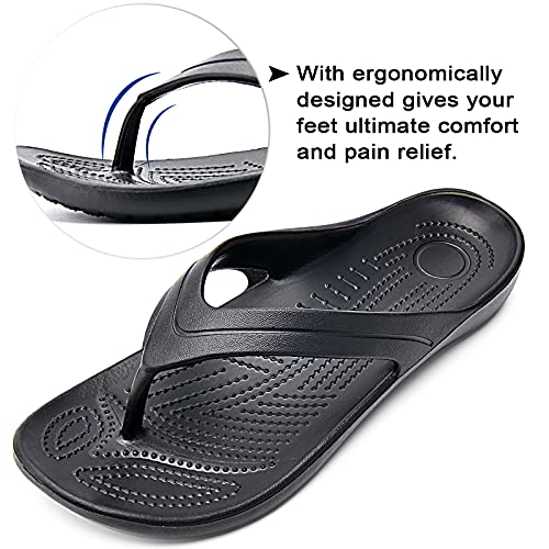 Temi Women's Flip Flops,Soft Lightweight Sandals for Women Anti Slip Casual Slippers Shower Beach Pool Bathroom Flat Slides Shoes3