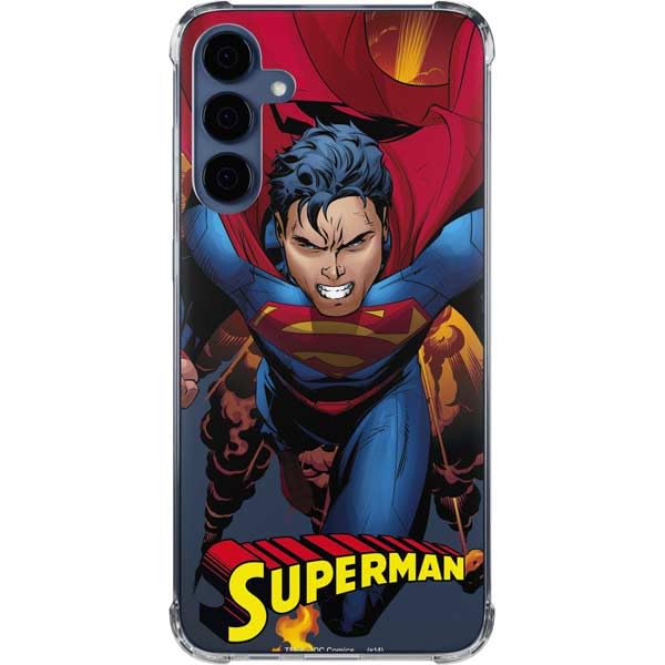Skinit Clear Phone Case Compatible with Galaxy A35 5G - Officially Licensed DC Comics Superman Action Flying Pose Design
