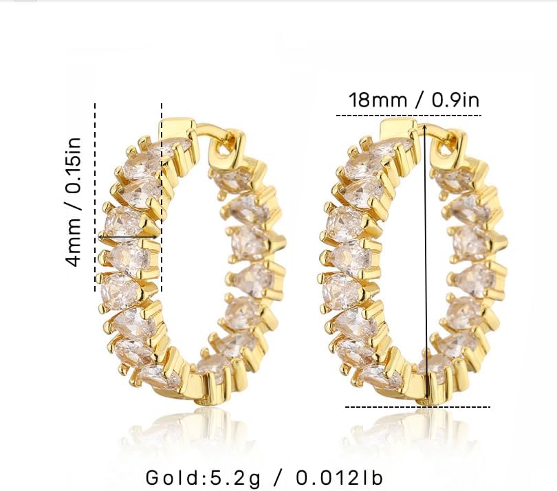 HoopEarrings for Women, Gold Plated Colorful Hypoallergenic Cute Water droplet Cubic Zirconia Huggie Earring Gifts for Girls - Image 2