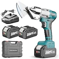 Yofuly Akku Blechschere Kompatibel mit Makita 18V Akku, 2 * 4000mAh Akkus Blechschere Elektrisch, 360° Drehbarer Kopf, Bürstenlose Elektro Metallschere Akku Schere für Bleche, PVC, Aluminium