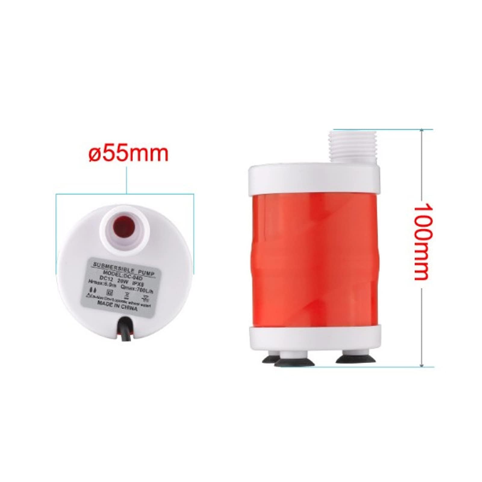 Pompa Zanurzeniowa 12V 20W, 700L/h Silnik Bezszczotkowy DC 6m Winda Wyładowcza do Domowego Akwarium Outdoor Camping