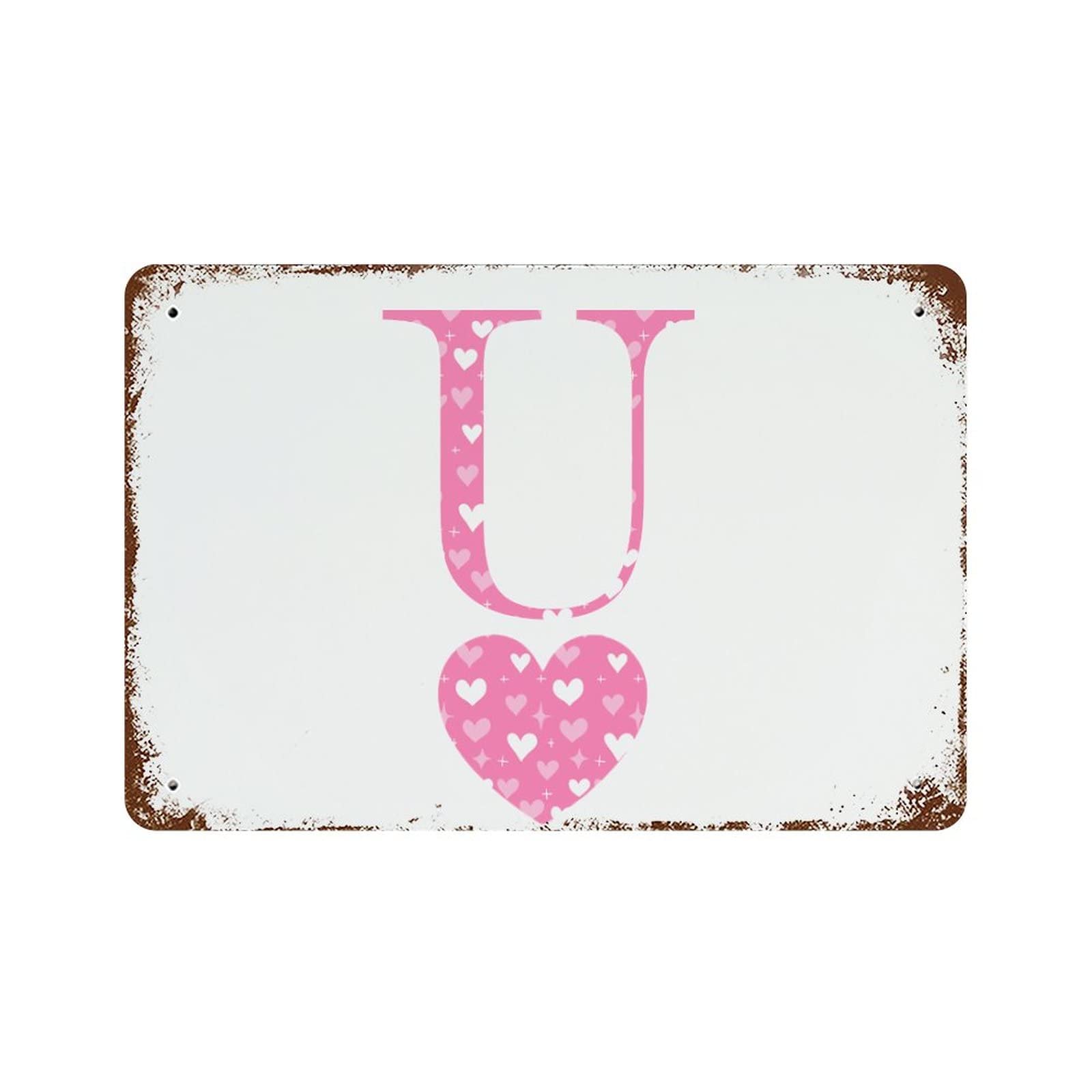 Panneau de Saint-Valentin cœur initiale U pour transformer l'ambiance de votre garage ou salon