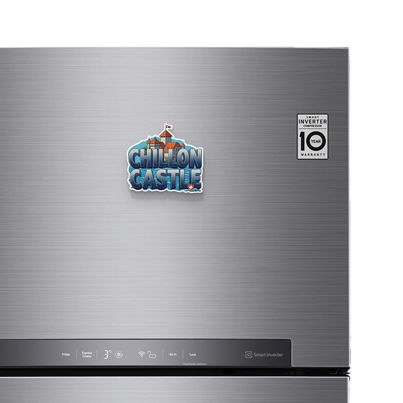 Image of Chilon Castle Fridge Magnets, Glossy Finish, Stylish Magnet for Fridge, Wardrobe & Metal Surfaces