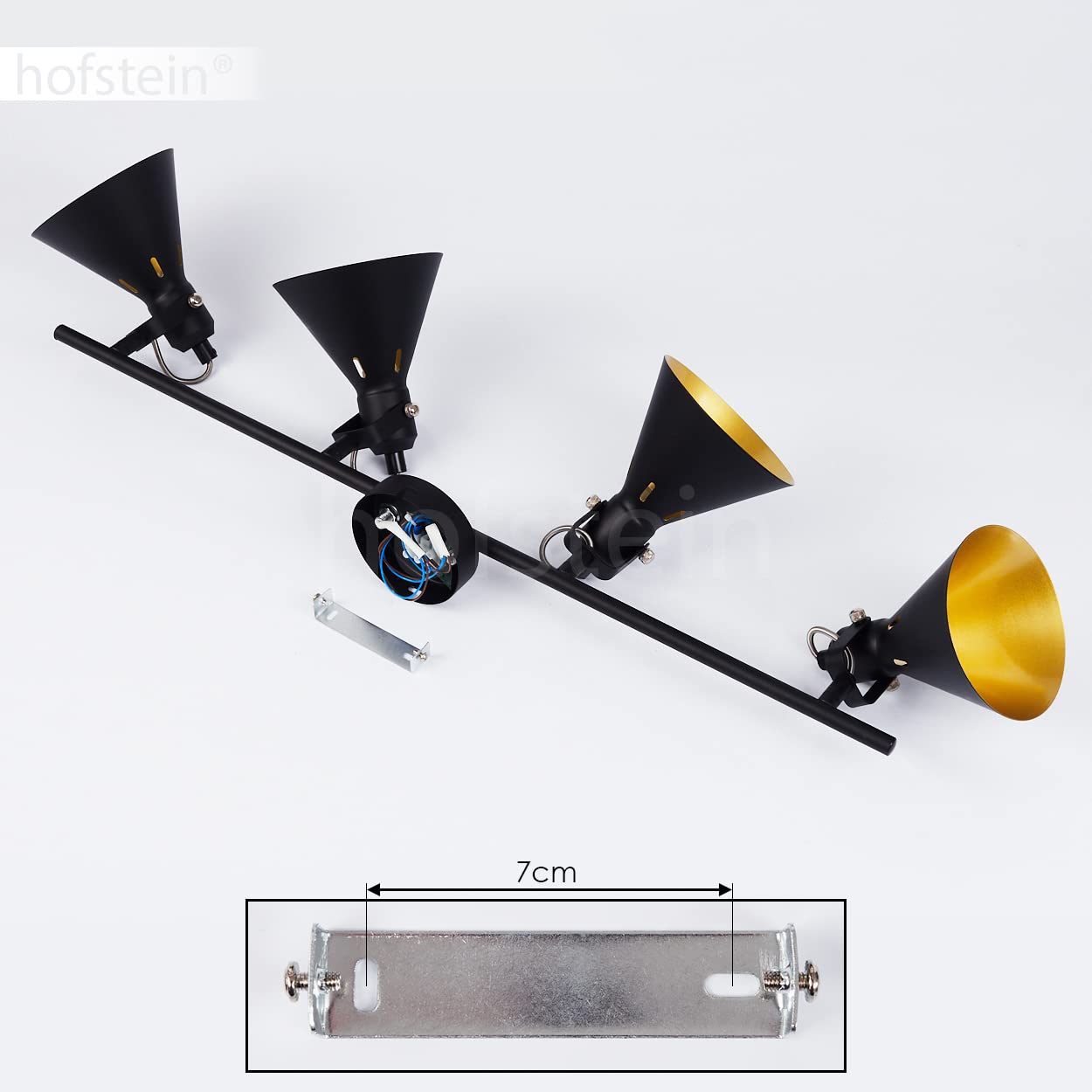 Plafonnier Upiano En Métal Noir & Blanc, élégants Spot De Plafond Rotatifs Vintages, Idéal Dans Un Salon Rétro, Pur 2 Ampoules E14, Ampoule(s) Non Incluse(s