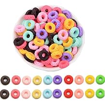 Assorted 30Pcs Cute Donut Slime Charms Beads Cookies Dessert Resin Charms Slices Flatback Buttons for Jewelry Making Handicraft Scrapbooking Phone Case Decor tianquan