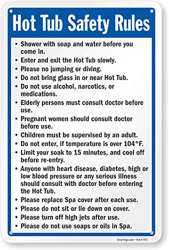 Cartel de reglas de seguridad para jacuzzi 18x12 pulgadas miniatura 1