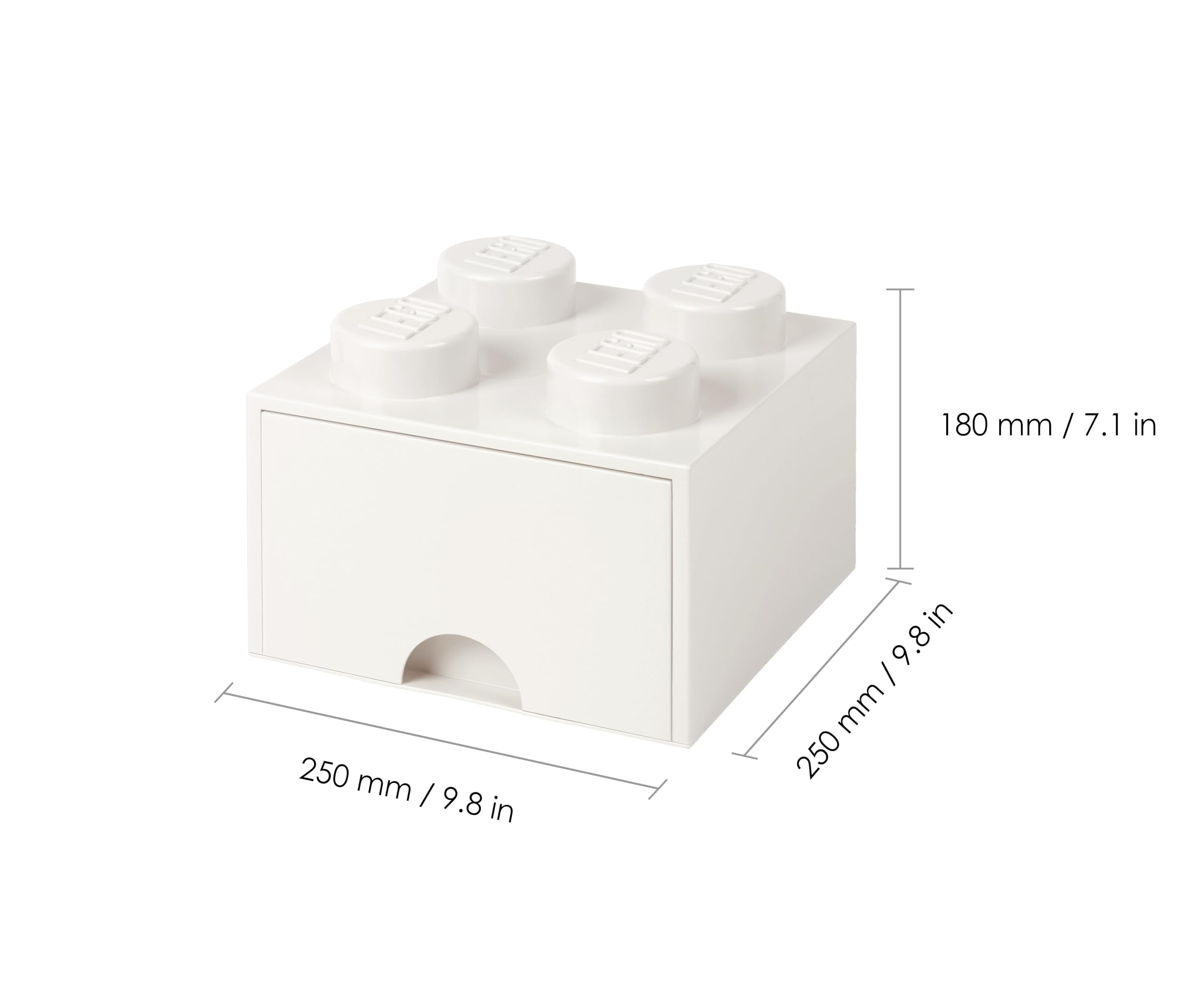 Cassettiera Mattoncino Lego 4 Bottoni, 1 Cassetto, Cassa Portaoggetti Impilabile, 4.7 L