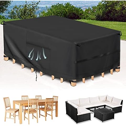 Eyein Abdeckung für Gartenmöbel, 242x162x100cm, Wasserdicht Winterfes Anti-UV Schutzhülle Gartenmöbel mit tragegriff und Belüftungsöffnungen, 420D Oxford Gewebe Abdeckhauben für Möbelset, Tische, Sofa Cover
