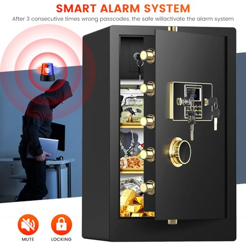 [31.5" Tall] Extra Large Home Safe Fireproof Waterproof, Heavy Duty Steel Safe Box with Fireproof Bag, Combination Lock and Inner Cabinet, Fire Proof Safes for Home Documents Valuables