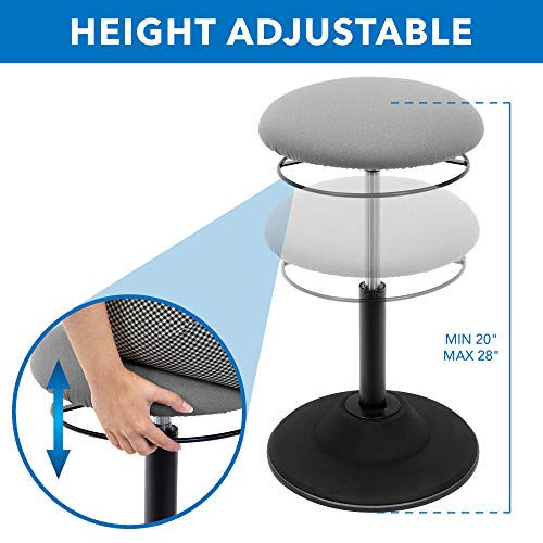 Image of Mount-It! Height Adjustable Wobble Stool - Ergonomic Standing Desk Chair for Office, Wobble Stools for Classroom Seating Ergonomic Stools, 360 Swivel & Rocking Motion - Foam Padded, Non-Slip in Black
