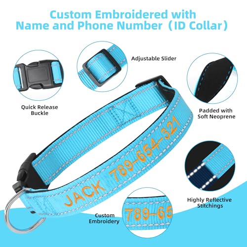 Collar personalizado para perro con nombre bordado y cierre de hebilla miniatura 2