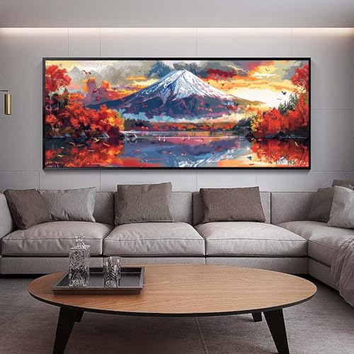 Canevas kit complet diamond painting pour créer un grand paysage mural