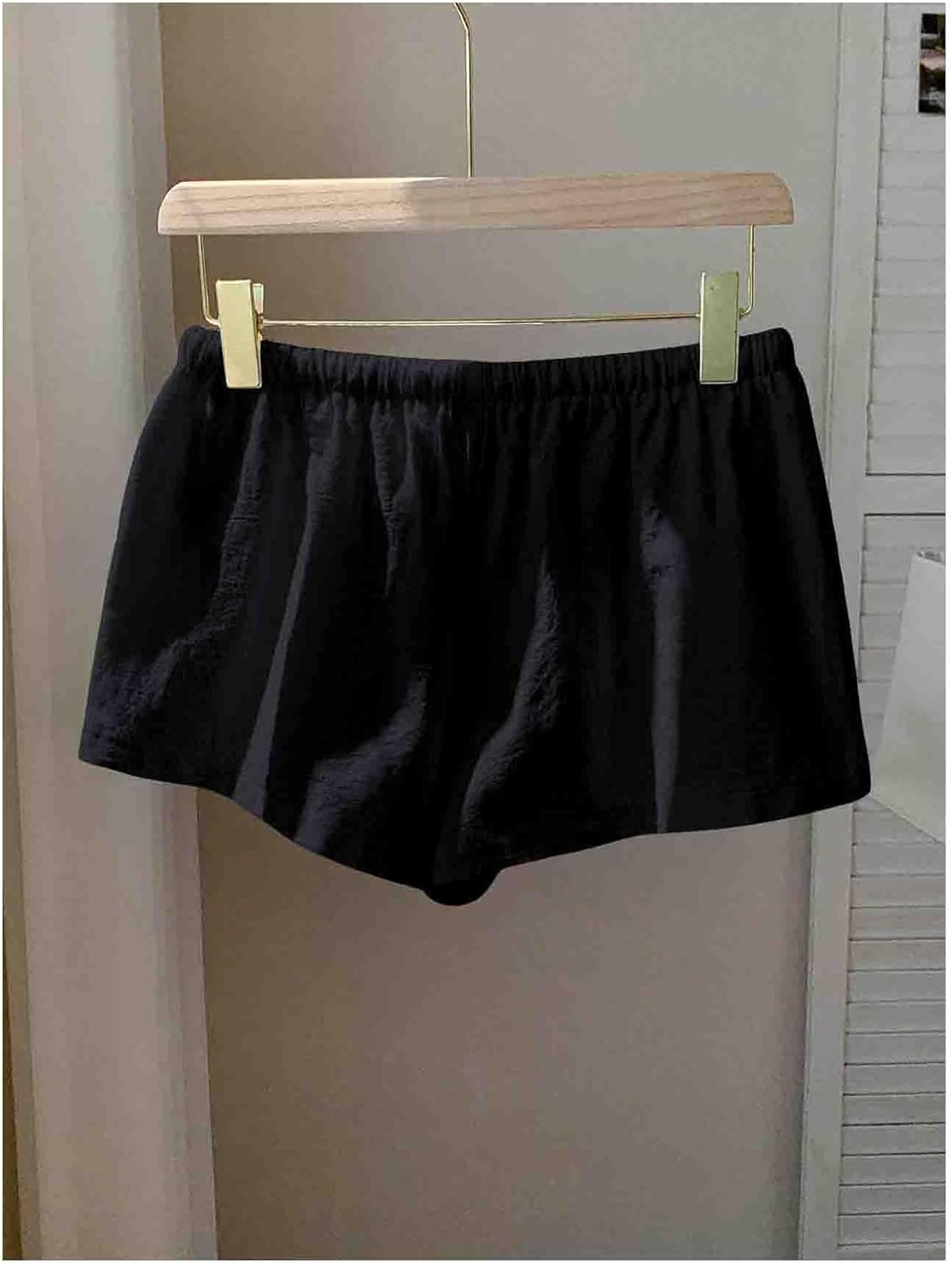 Women's Drawstring High Waisted Button Front Mini Shorts Loose Wide Leg Track Shorts Casual Lounge - Image 2