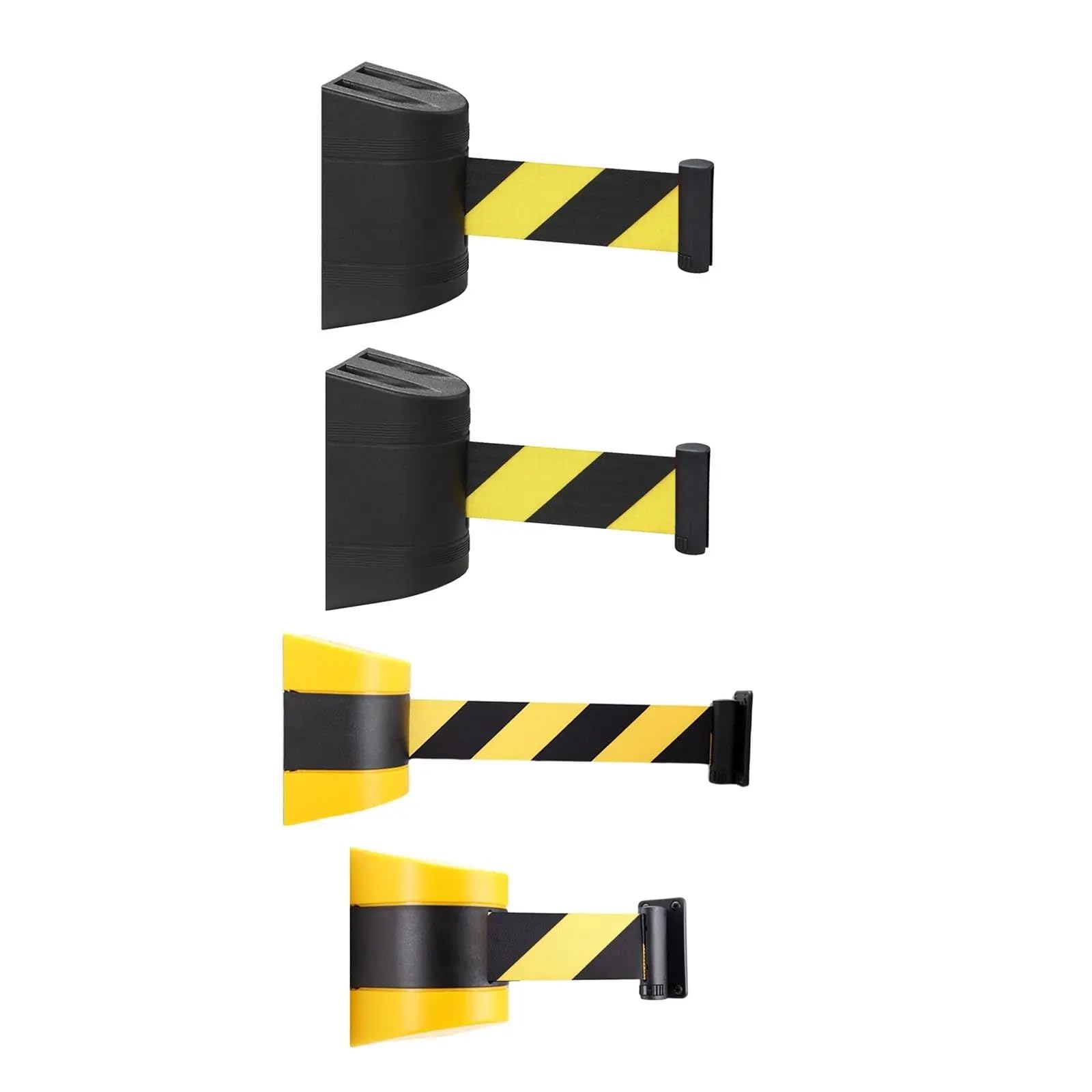 Cinta Balizamiento Montado En Pared Barrera de cinta retráctil montaje en pared fija Barricadas control multitudes Cinta aislamiento para Aeropuertos(Black,2meters)