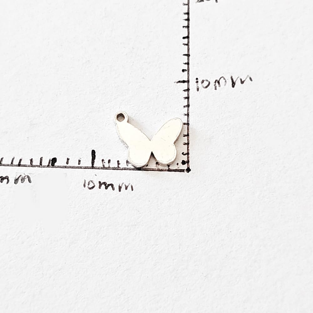 Sterling Silver Tiny Butterfly Charm Necklace, 18" - Image 6