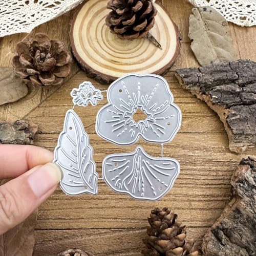 MCPOOX Flowers Metal Cutting Die for Scrapbooking - Cut Stencils for DIY Scrapbook Photo Album Decorative Paper Card, Card Making Supplies, Stencils & Crafting Die Cut (Peony 6 x 2.4 in)
