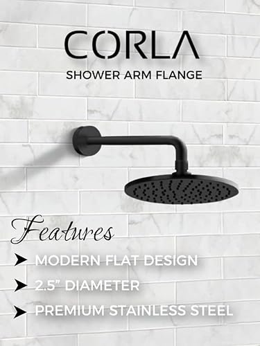 Miniatura 4 de Corla 2 piezas de brida de brazo de ducha redonda de 2.5 pulgadas  Placa de repuesto universal moderna (bronce aceitado)