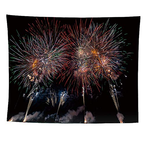 Amazon.co.jp: タペストリー 花火 夏 祭り 花火大会 風景 大判