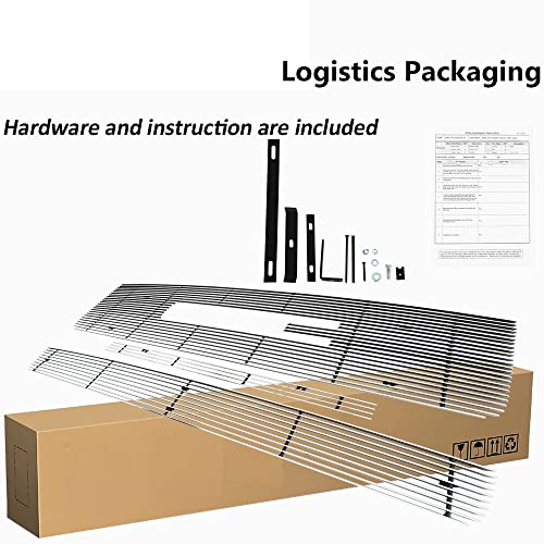 Front Grill Insert Fits 2007-13 Gmc Sierra 1500 New Body/2007-2010 Denali Upper Bumper Chrome Billet Aluminum Grille Cover Guard Replament 3Pcs #TOP5