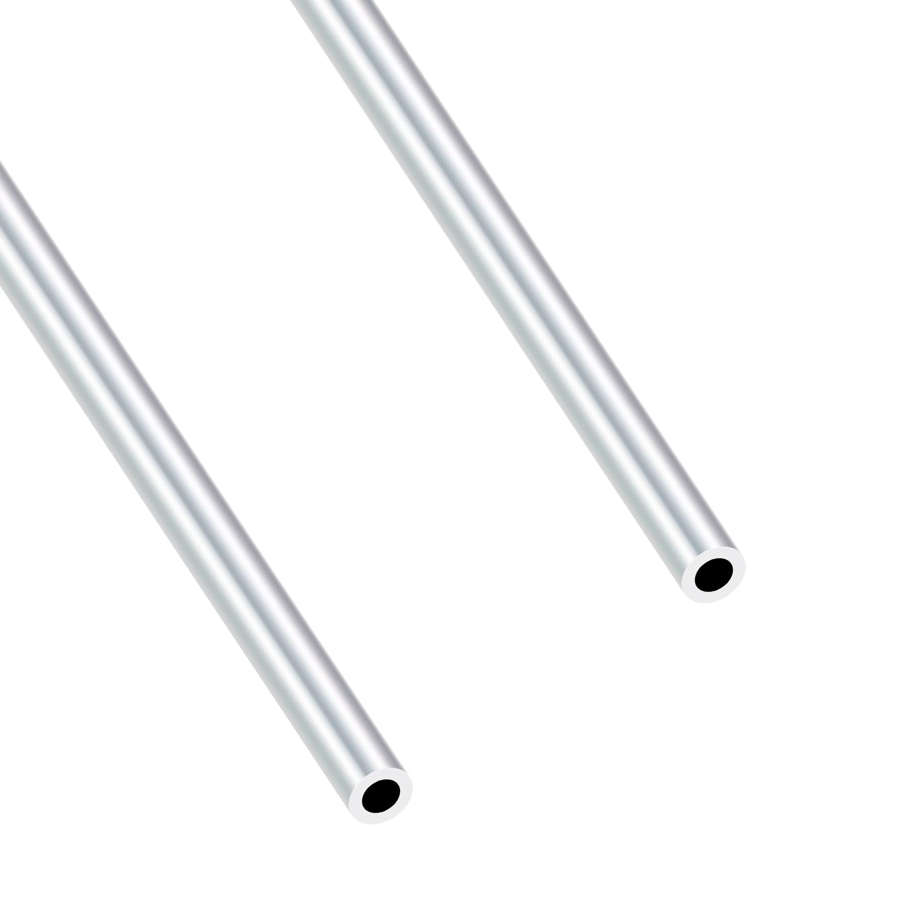 Imeistek Silver 6063 Aluminium Round Tubes, 9Mm Od 5Mm Id 400Mm Length Seamless Aluminium Tubes For Diy Model, Industrial,Decorative (2Pcs)