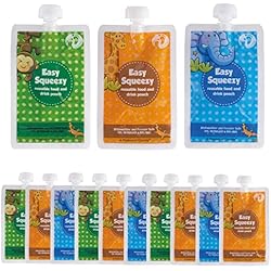 Twistshake Bolsas Reutilizables chuckle 10 Bolsas de Comida Reutilizables para Bebés, 170 ml - Sin BPA