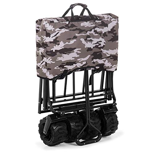 SAMAX Coaster Wagon Garden Trolley Beach Wagon Opvouwbare Hand Cart Offroad - Camouflage - Image 8